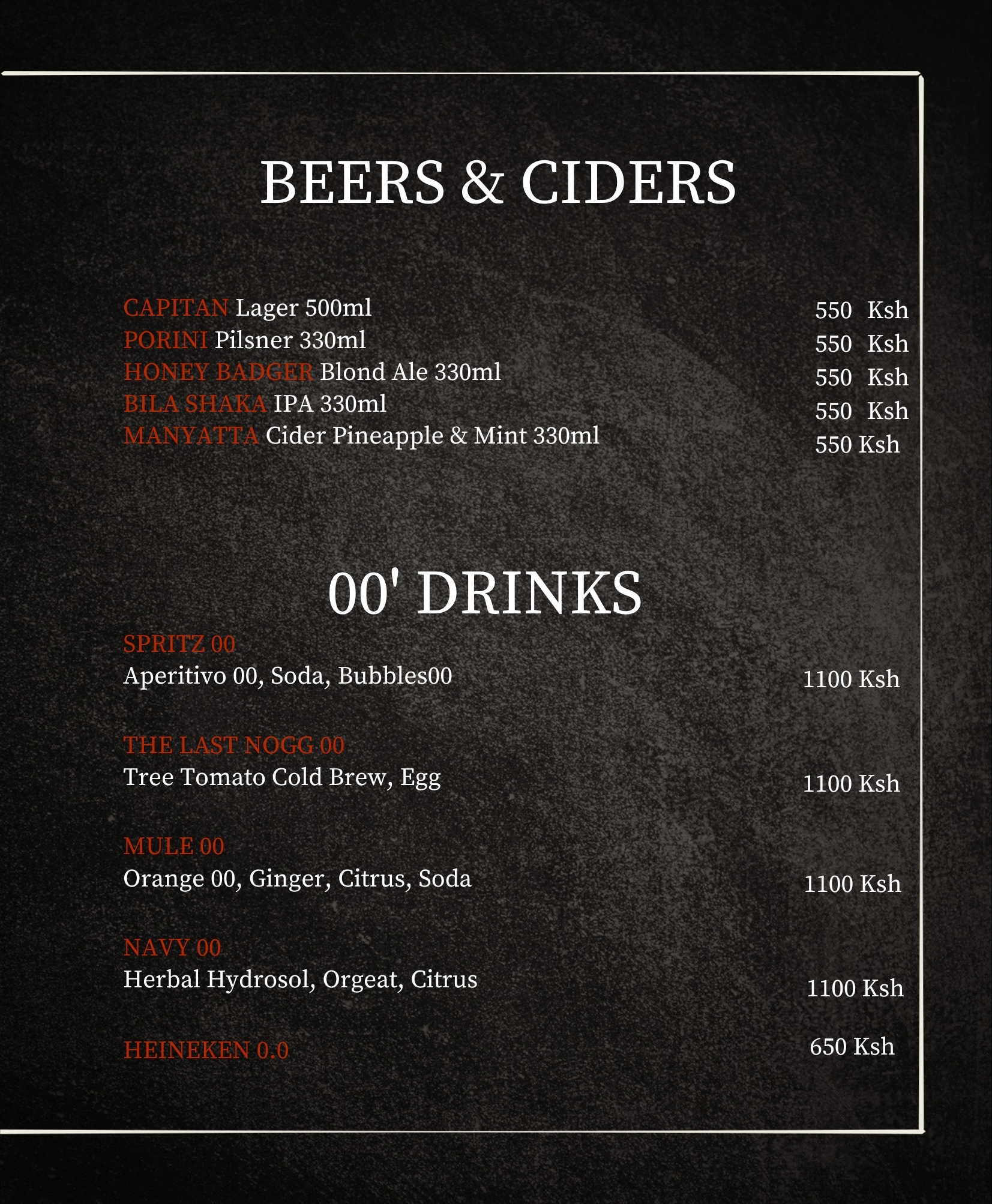 Tribute to Africa Menu — page 4